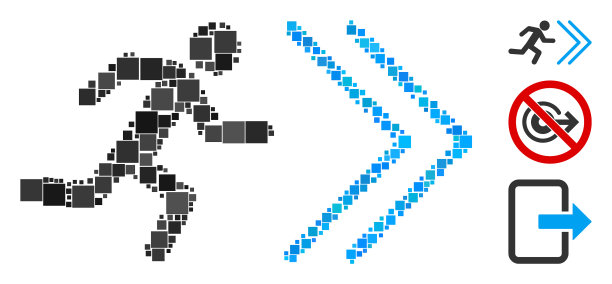 方形出口方向图标拼贴图片下载