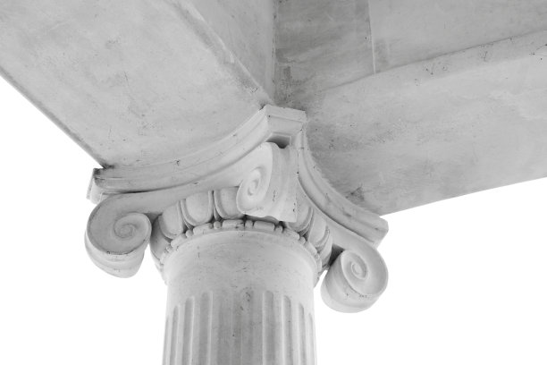 白色柱廊碎片，爱奥尼亚秩序图片下载