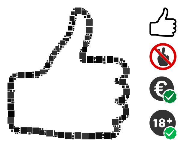 方形大拇指图标马赛克图片下载