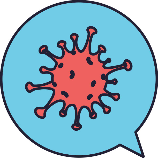 语音气泡与冠状病毒线和填充图片下载