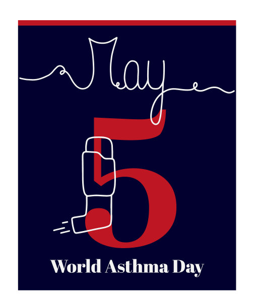 日历页，世界哮喘日主题矢量插图。图片下载