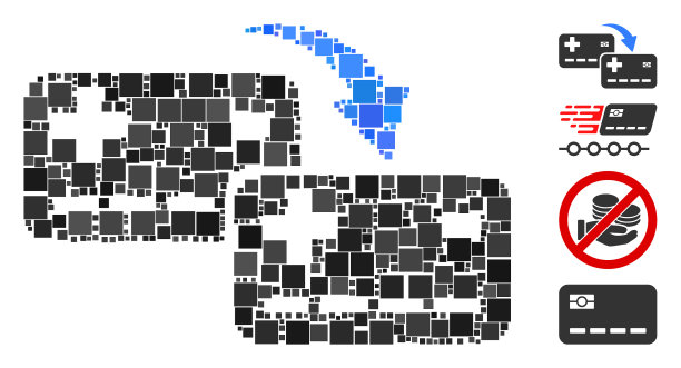 方形卡片到卡片转移图标拼贴图片下载