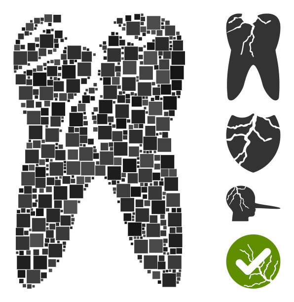 方形龋齿图标马赛克图片下载