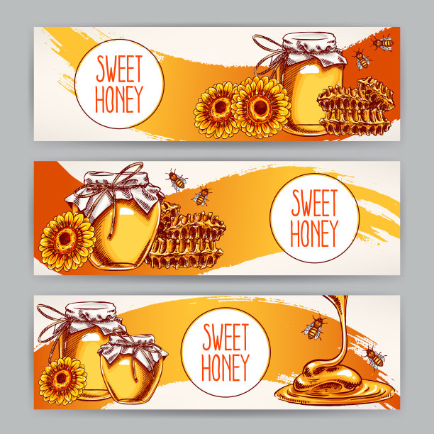 树横向蜂蜜横幅图片下载