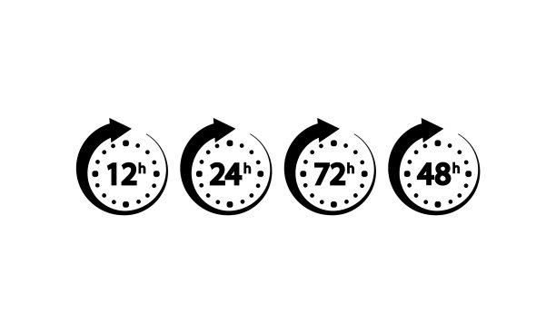12、24、72、48小时时钟图标合集图片下载
