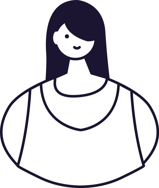 半身女性肖像线风格图标图片下载