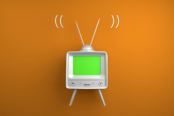 老式电视电视绿屏。老式电视复古动画，3d渲染图片下载