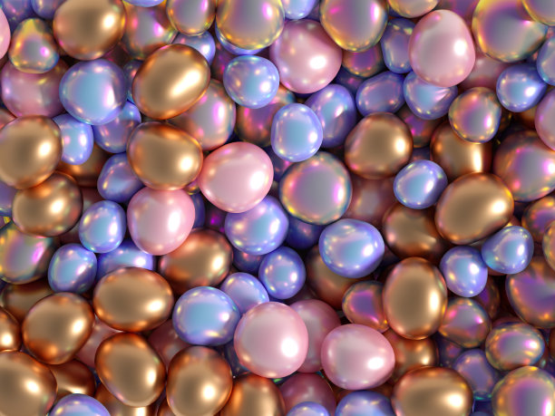 美丽的背景与珠子，粒子和模拟。3d渲染，3d渲染。图片下载