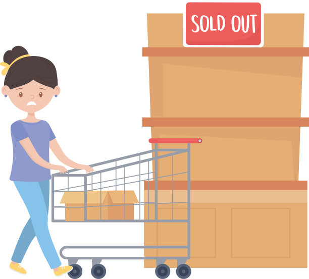 女人购物与购物车设计图片下载