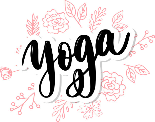 瑜伽工作室设计优雅手标概念图片下载