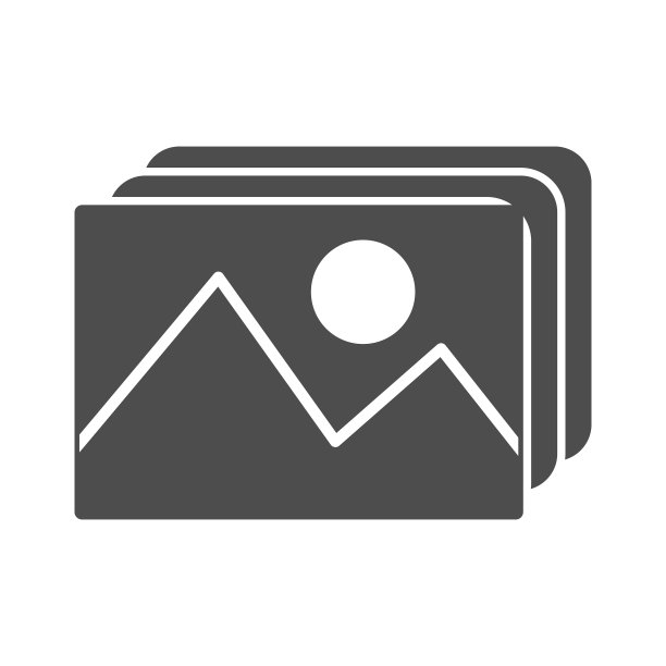 简单的画廊或相册图标与照片或图片下载