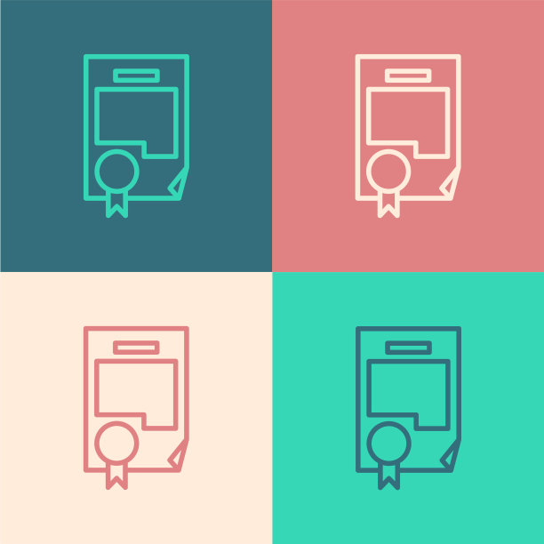 Pop艺术线证书模板图标隔离上图片下载