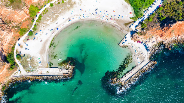 波拉塔海滩，保加利亚黑海海岸线图片下载