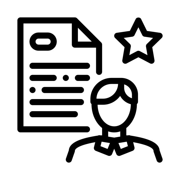 员工简历图标矢量轮廓符号插图图片下载