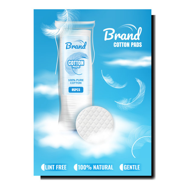 棉垫自然配件宣传旗帜矢量图片下载