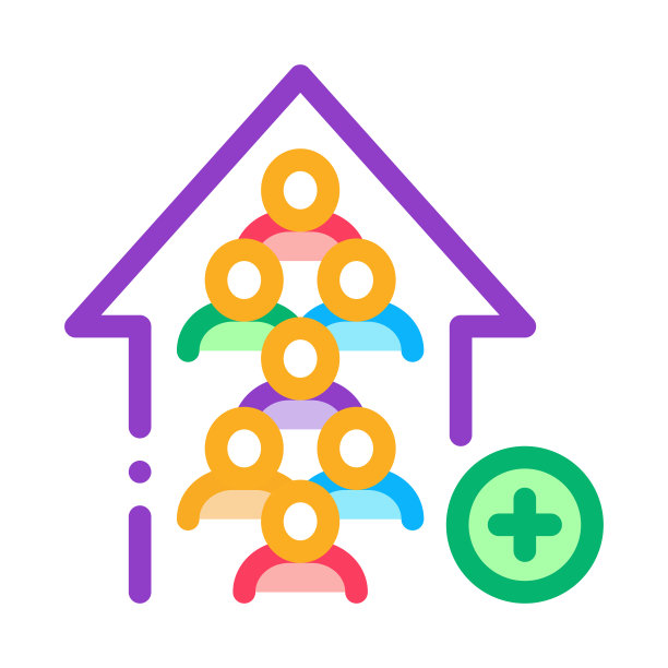 团队增长率图标矢量轮廓插图图片下载