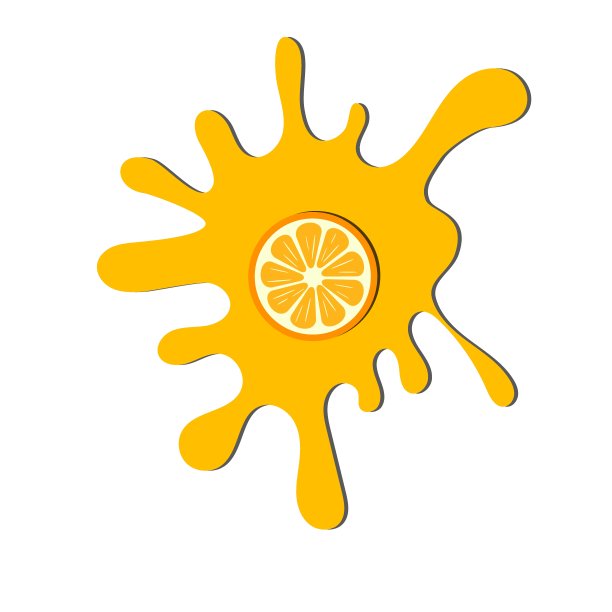 在白色背景上洒着果汁的一片橙子。热带柑橘类水果健康植物饮食排毒维生素概念图片下载