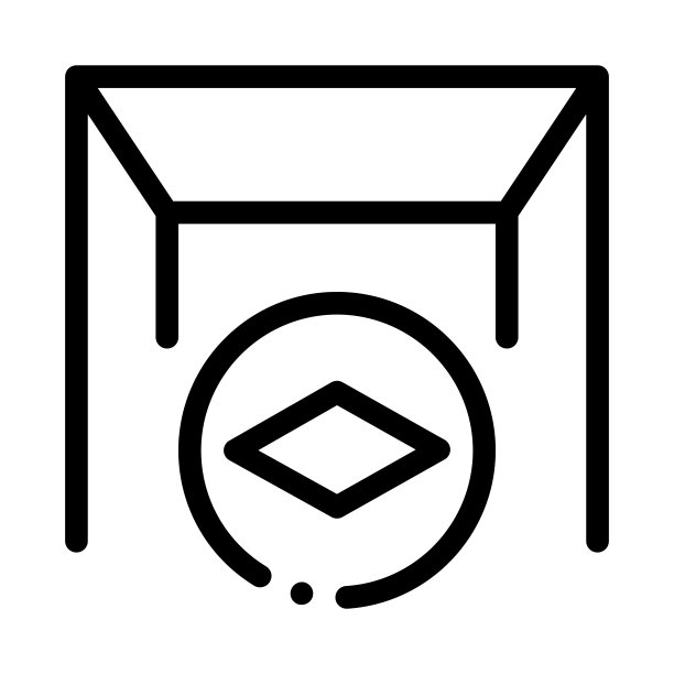 哑光帆布拉伸天花板图标矢量轮廓插图图片下载