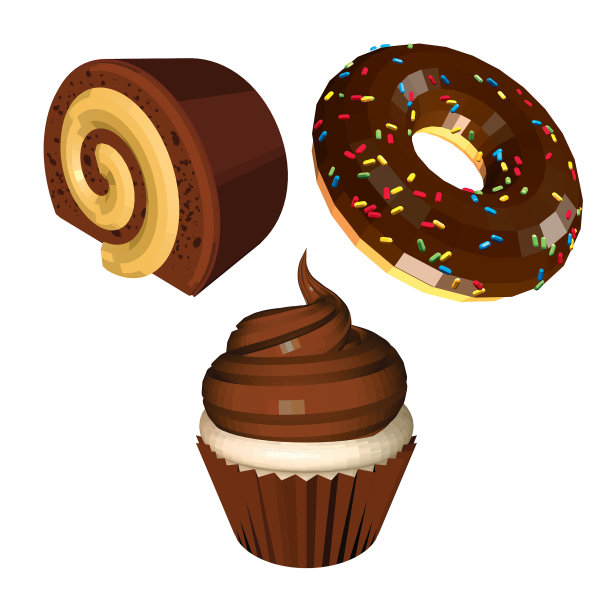 一套巧克力甜蛋糕图片下载