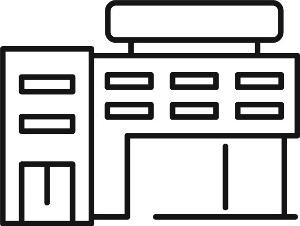 房屋展览中心图标轮廓风格图片下载
