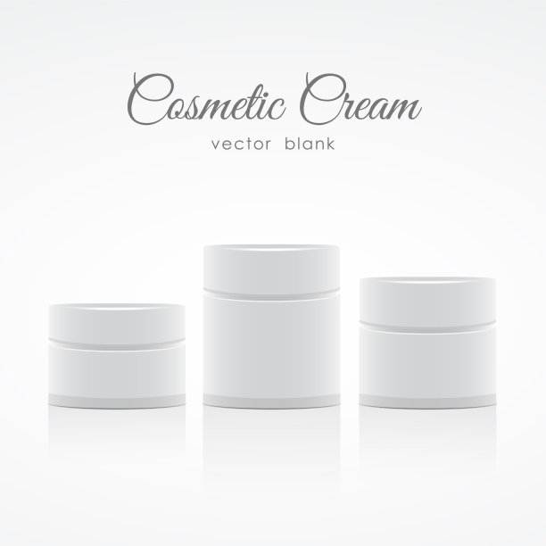 矢量插图:一套空白化妆品容器霜图片下载