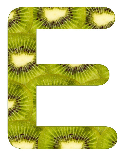 字母E -热带水果背景-猕猴桃图片下载