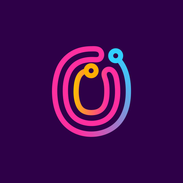 多色O字标志由电线制成。图片下载