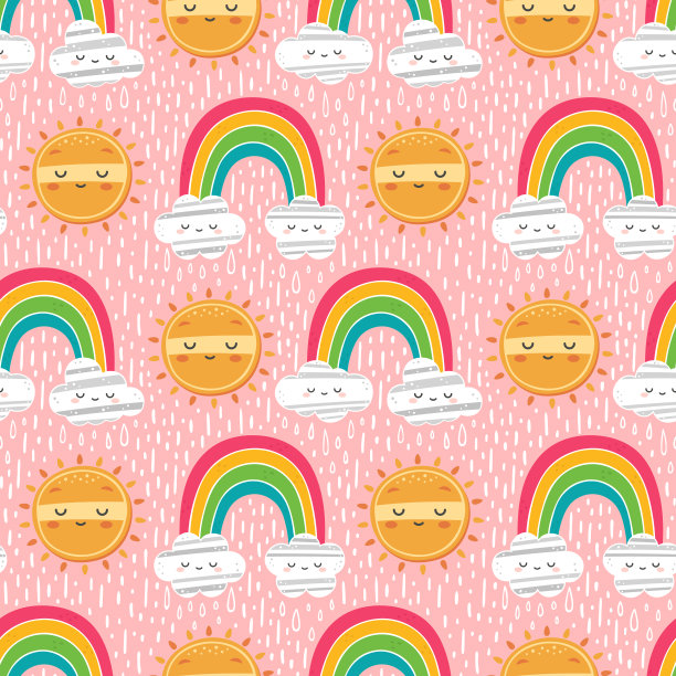 太阳，彩虹，月亮，云彩和星星图片下载