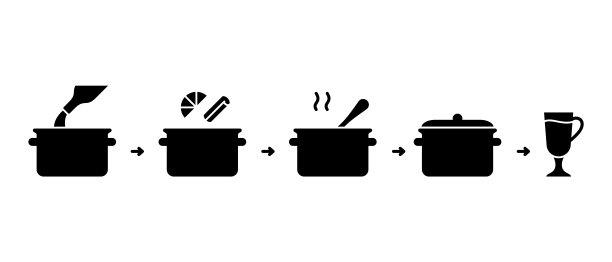 热葡萄酒剪影说明。轮廓图标图片下载
