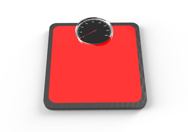 浴室红黑重量秤跑车设计在白色上。三维演示图片下载