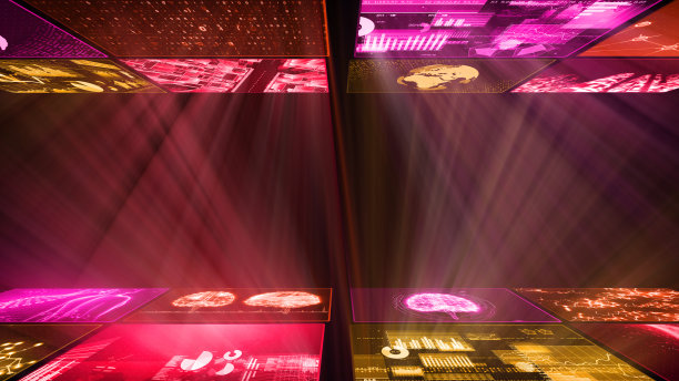 数字网络技术AI 5G数据通信概念3D插图背景图片下载