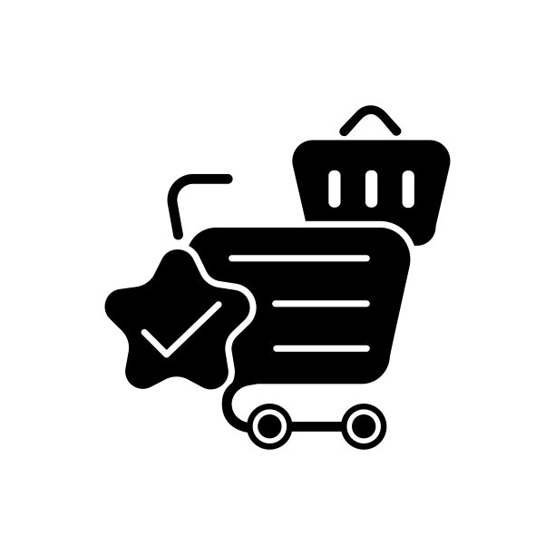 优质网上购物服务黑色字形图标图片下载