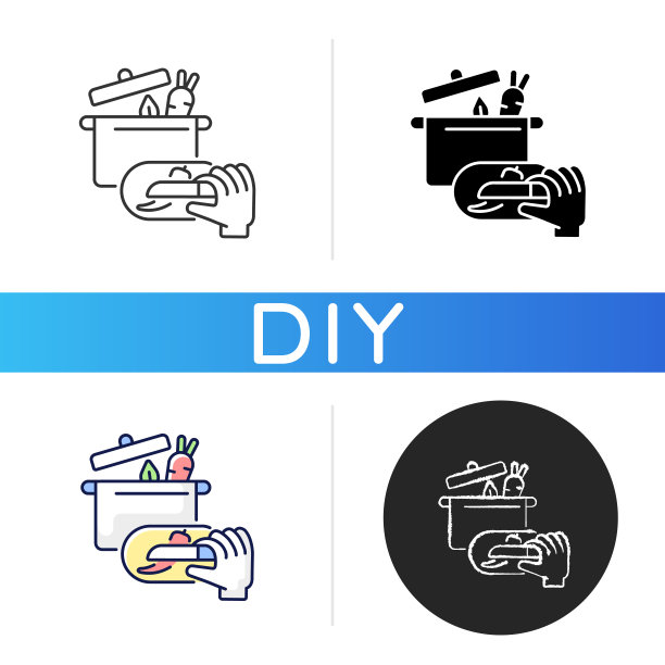 DIY烹饪黑色象形图标图片下载