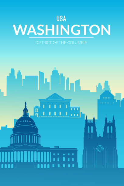 华盛顿著名的城市景观背景。图片下载