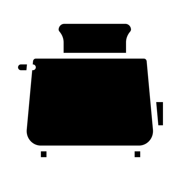 烤面包机油炸面包字形图标矢量插图图片下载