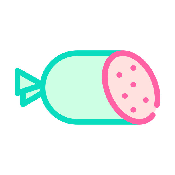 面筋香肠颜色图标向量符号插图图片下载