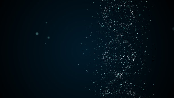 DNA，由单个粒子组合而成，形成抽象的螺旋链。图片下载