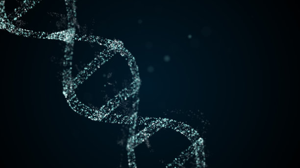 带有发光粒子的人造dna结构图片下载