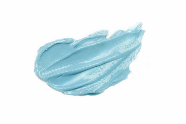 天然化妆品面泥样品上隔离白色。皮肤粘土涂抹近。图片下载