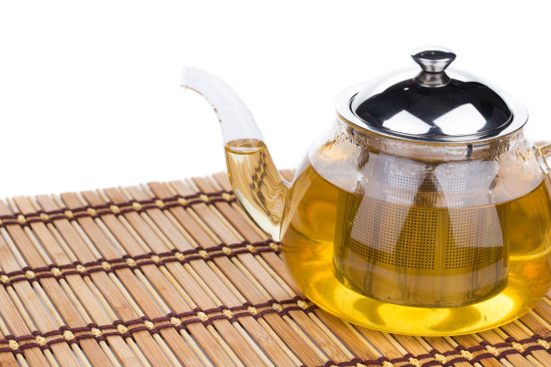 绿茶茶壶。图片下载