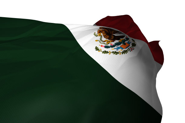 从墨西哥挥舞旗帜的特写图片下载