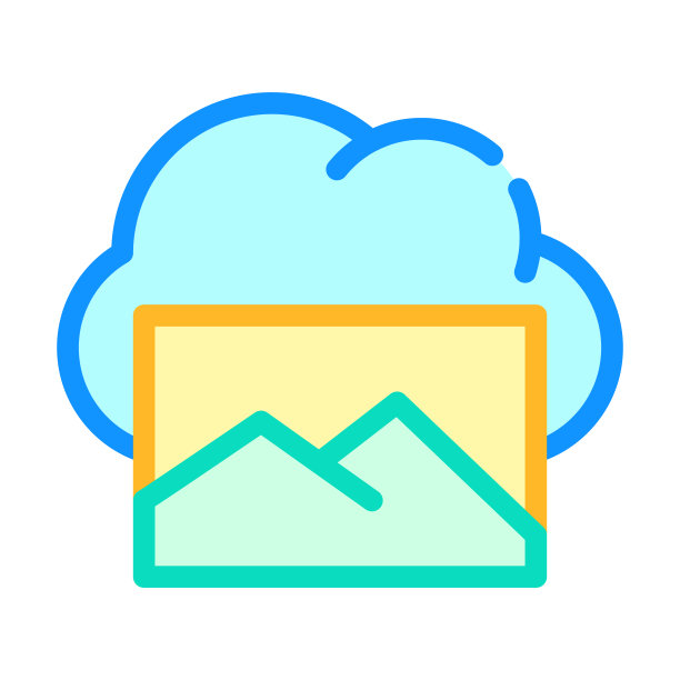 图片云存储彩色图标矢量插图图片下载