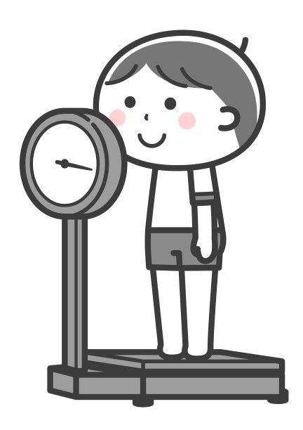 身体测量/骑在刻度上的男孩/ 2种颜色图片下载