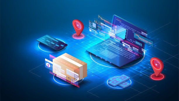 从笔记本电脑上在线订购和送货的概念。笔记本电脑上的快速响应递送包裹运输。在线订单跟踪。电子商务的概念。送货服务。矢量图图片下载