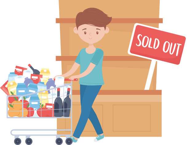 人购物车购物，产品货架和售完图片下载