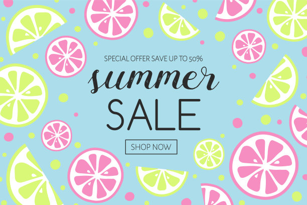 多汁水果夏季促销背景设计。向量图片下载
