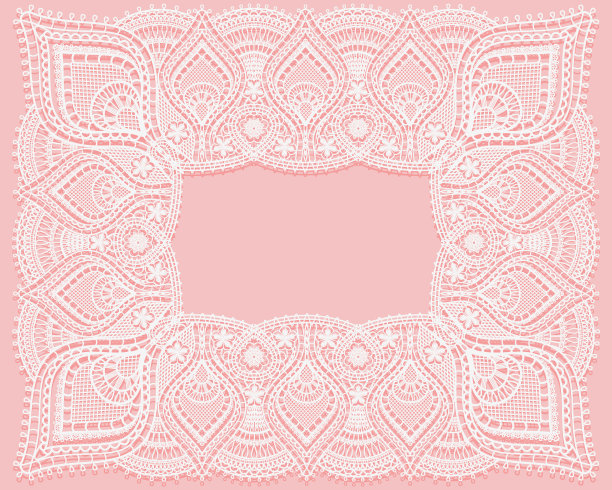 花边矩形框架与花边角图案图片下载