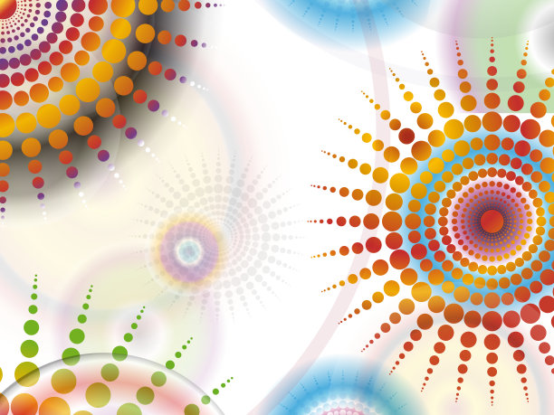 抽象圆形图案，彩色曼荼罗集合，图形，背景插图，设计模板图片下载