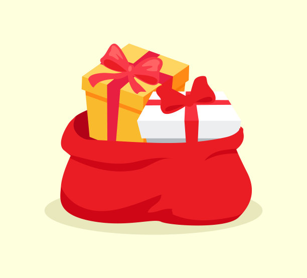 打开装满圣诞礼物的红包矢量图片下载