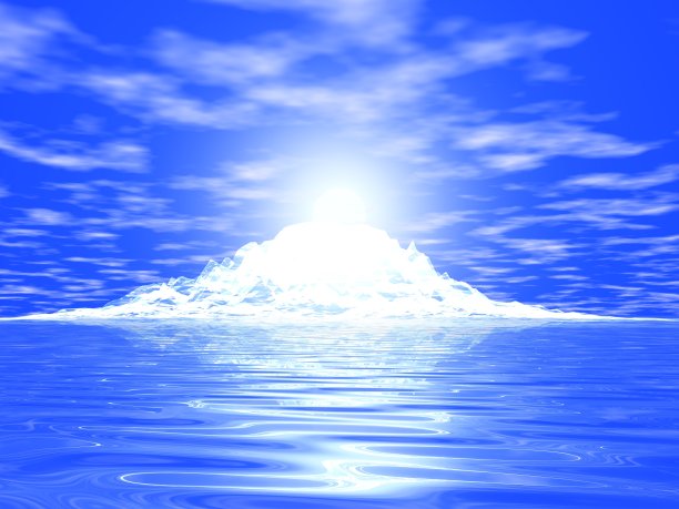 冰山与海洋的壮丽景色图片下载